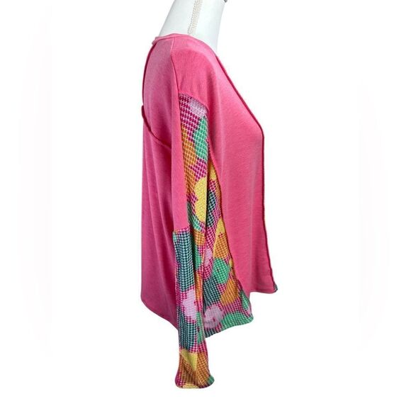 Haptics Colorful Floral Patchwork Women's Top‎ Size Medium - Picture 6 of 9